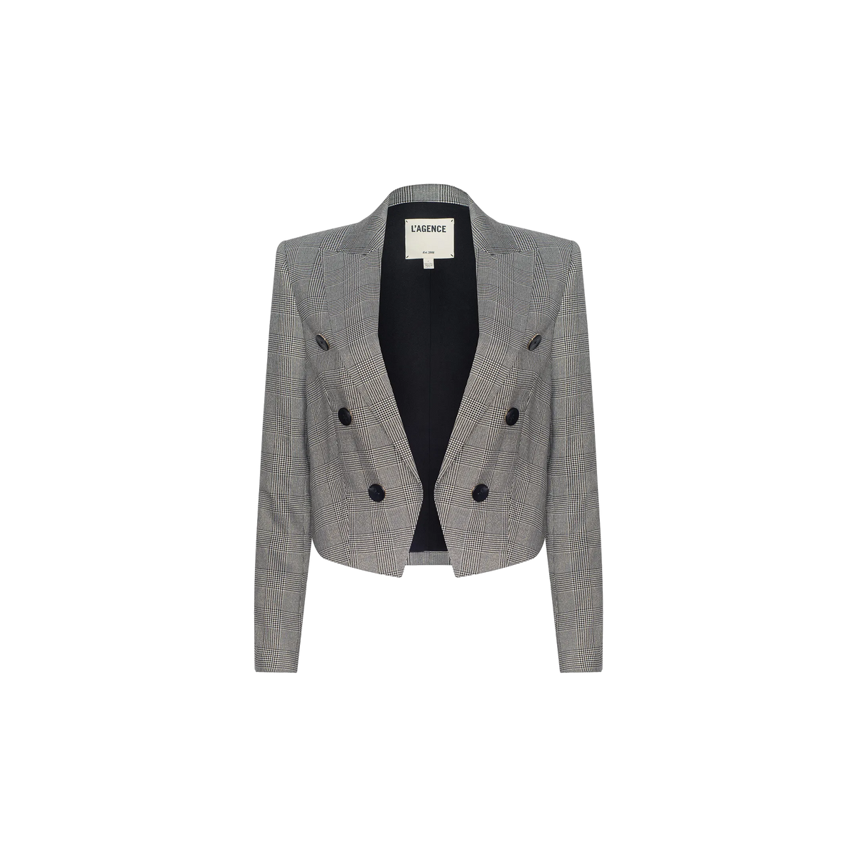 Beige/Black Lurex Glen Plaid