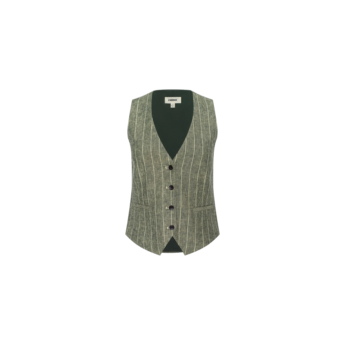 Olive Green Pinstripe
