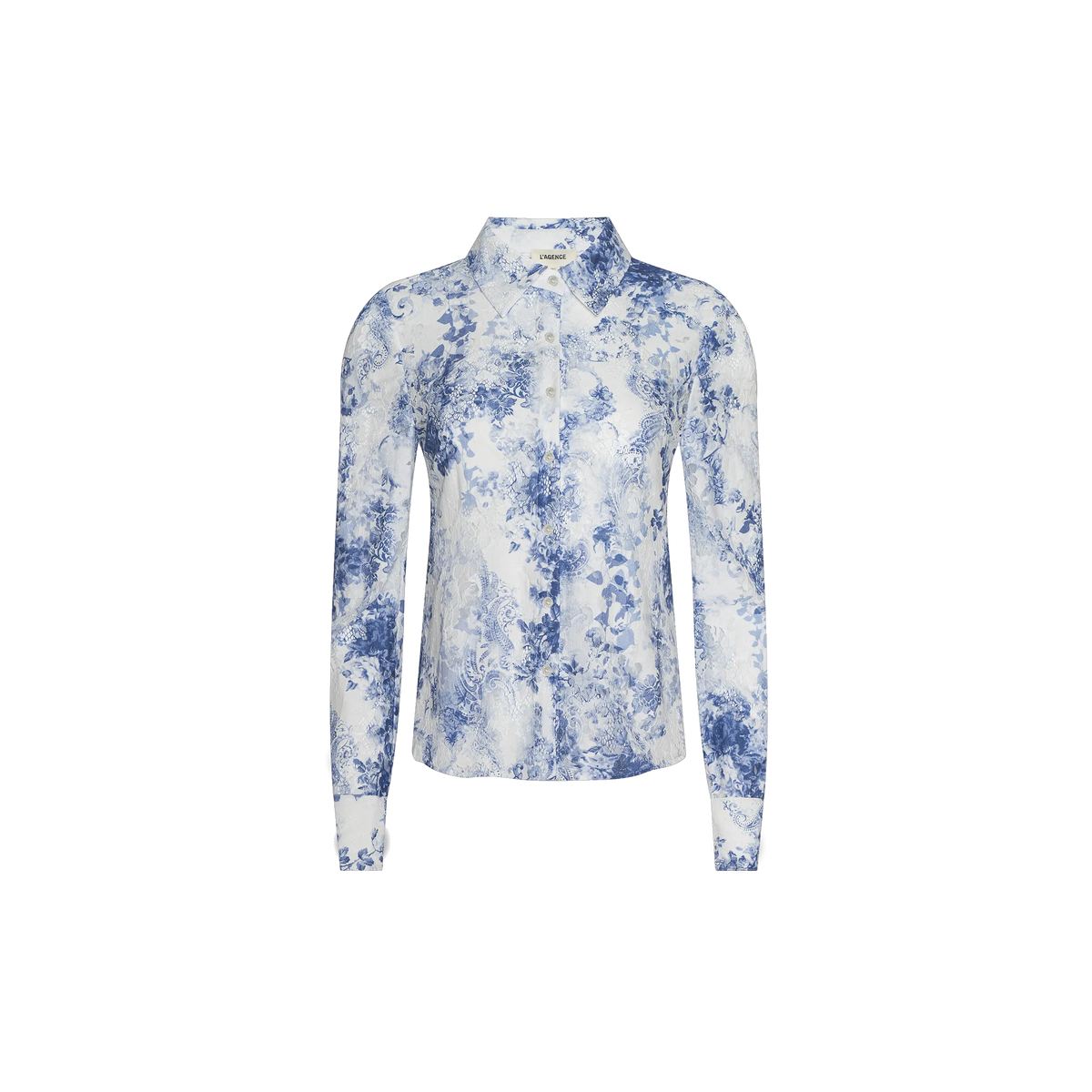 Ivory/Blue Watercolor Lace Paisley