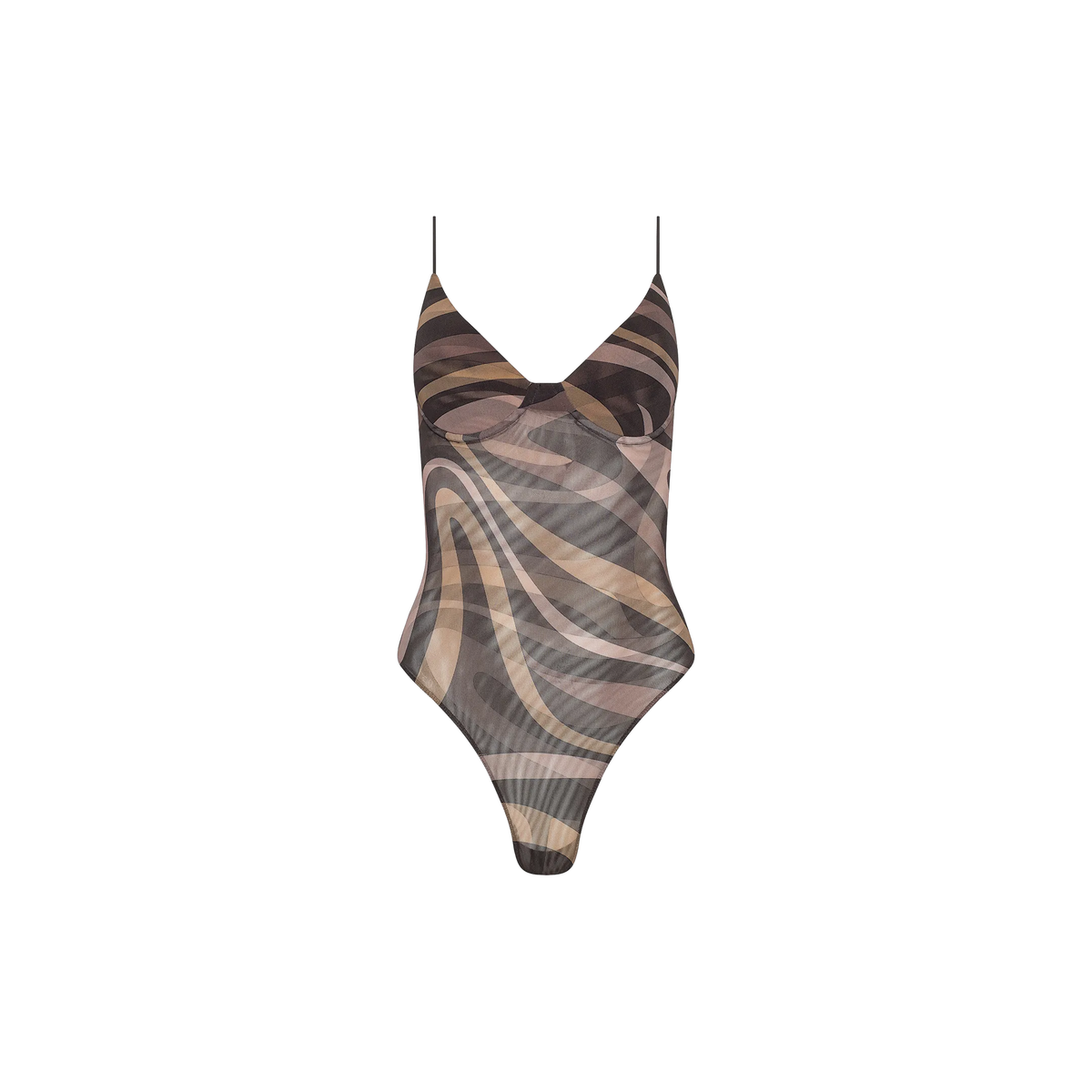 Sepia Brown Multi Abstract Swirl