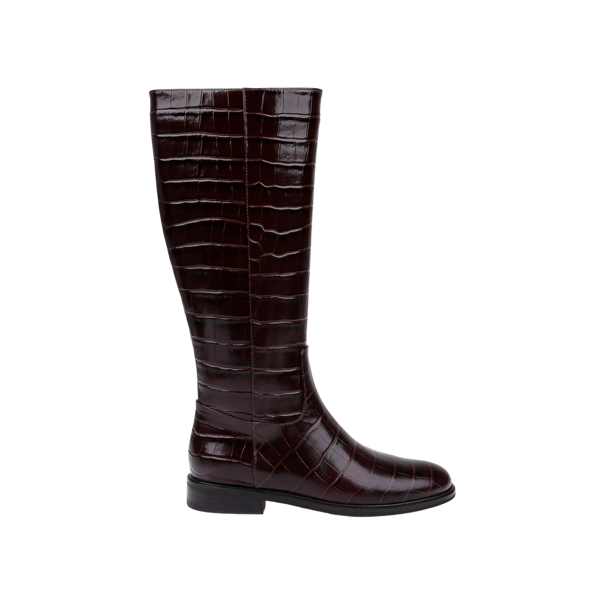 Burgundy Croc Embossed