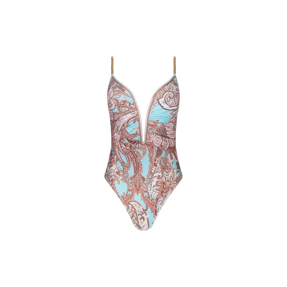 Brown/Ice Blue Paisley