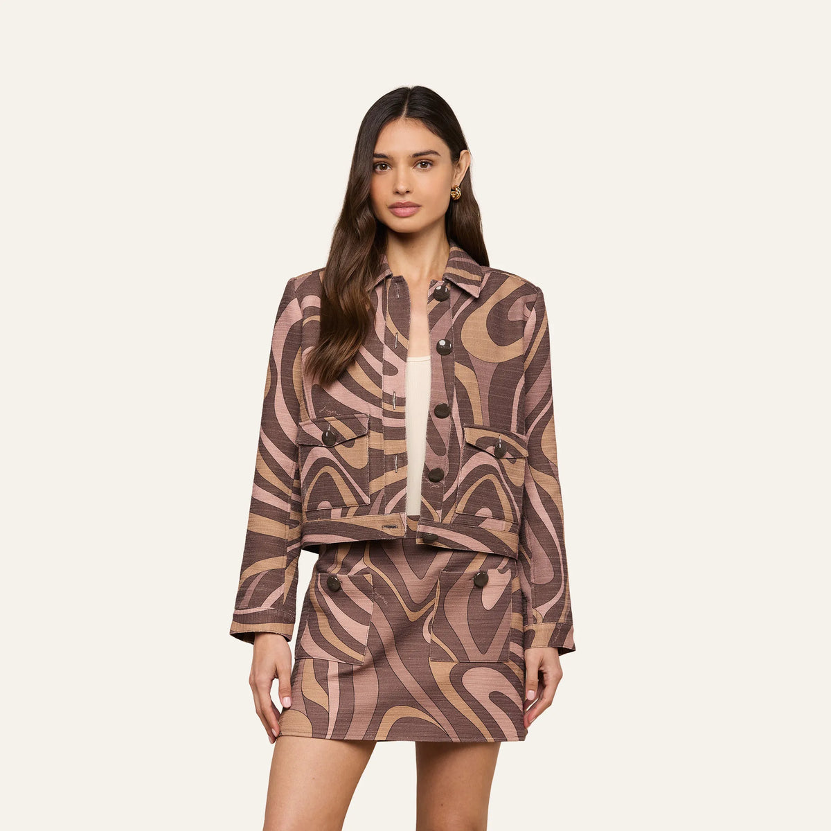 Sepia Brown Multi Abstract Swirl