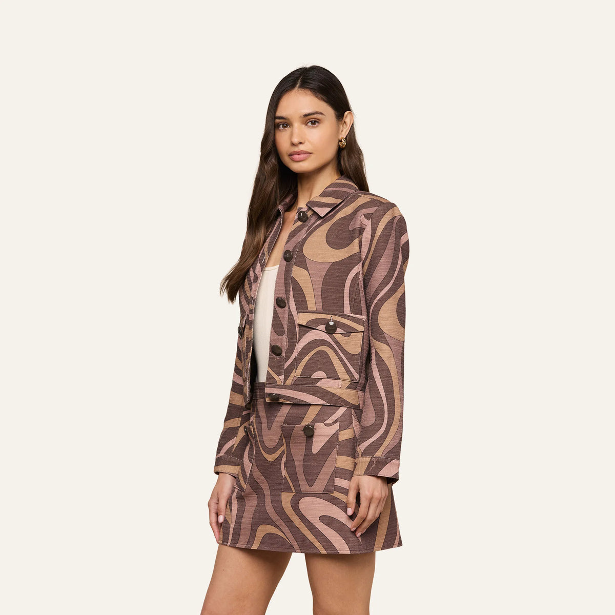 Sepia Brown Multi Abstract Swirl