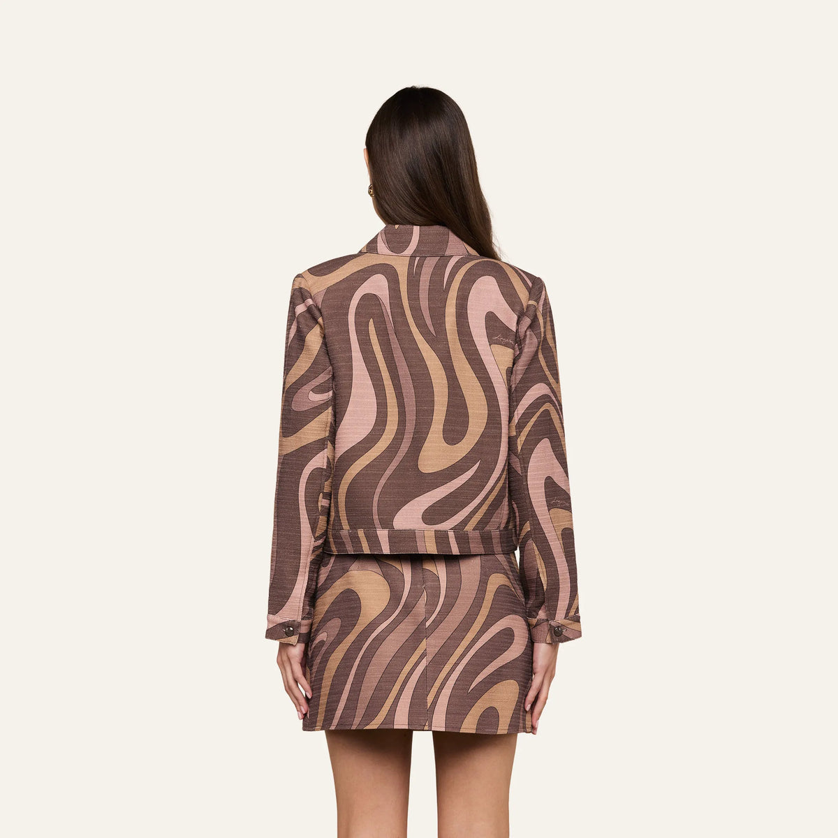 Sepia Brown Multi Abstract Swirl