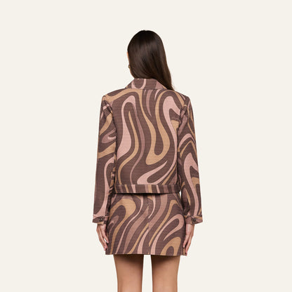 Sepia Brown Multi Abstract Swirl