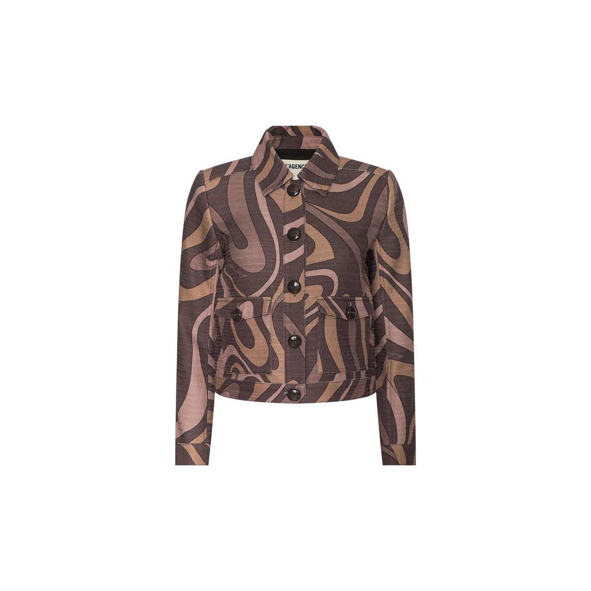 Sepia Brown Multi Abstract Swirl