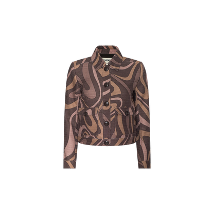 Sepia Brown Multi Abstract Swirl