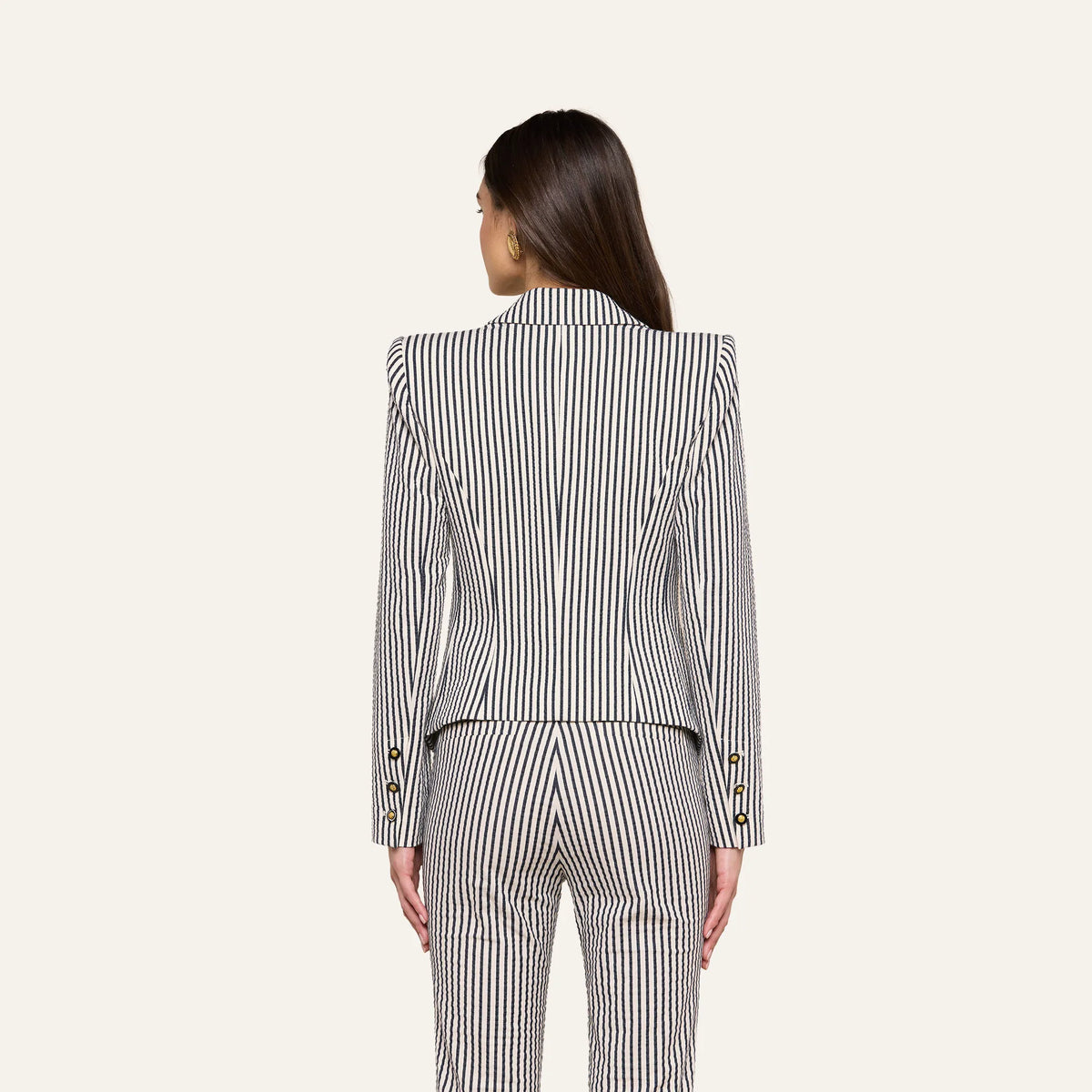 Ivory/Midnight Stripe