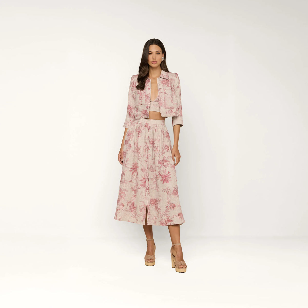 Tan Multi Textured Jungle Toile