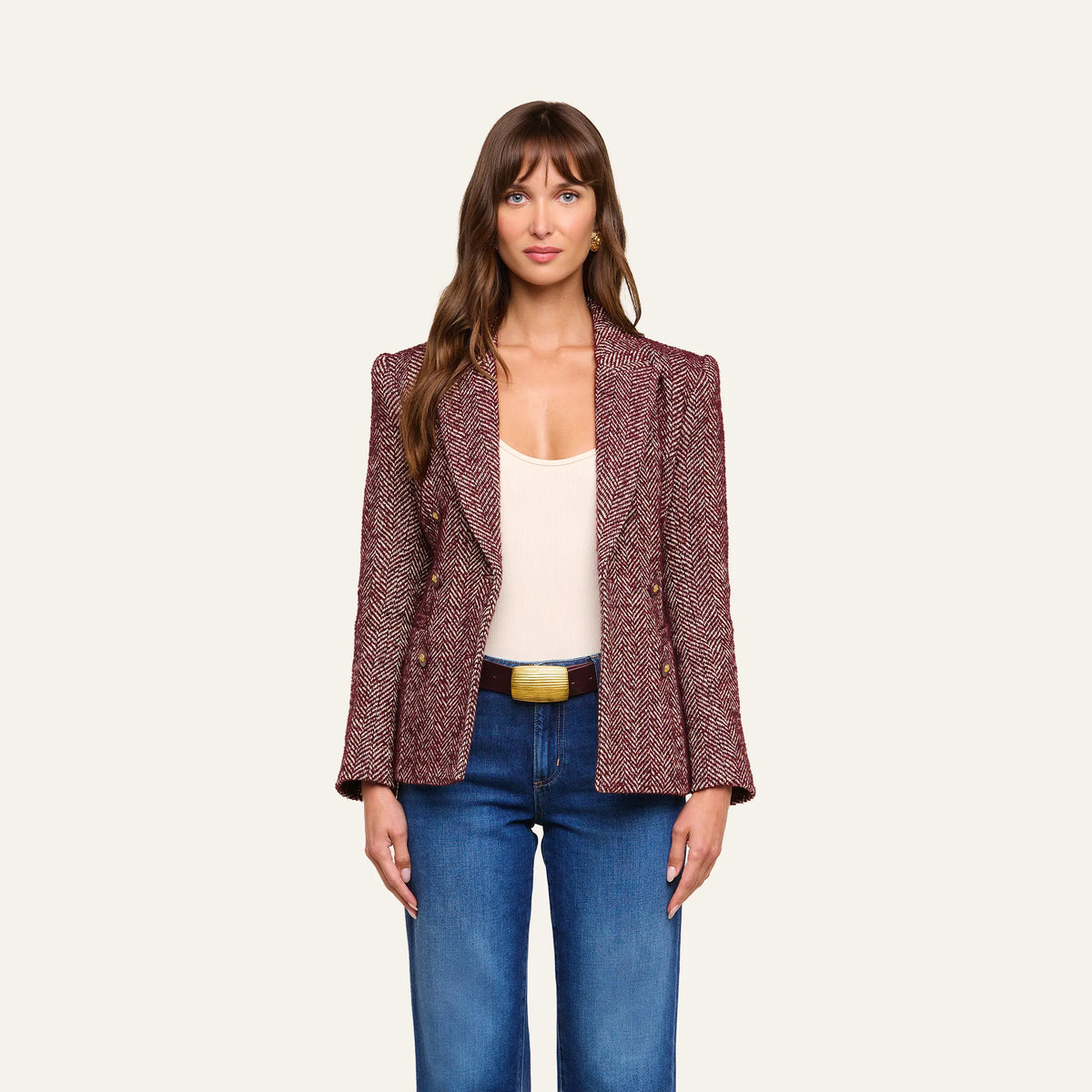 Merlot Red/Ecru Tweed