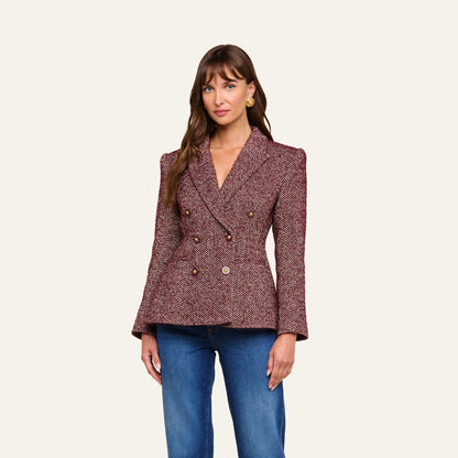 Merlot Red/Ecru Tweed