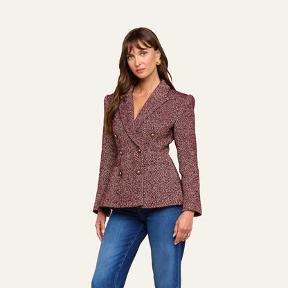 Merlot Red/Ecru Tweed