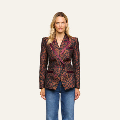 Tan Multi Javan Leopard/Merlot Red