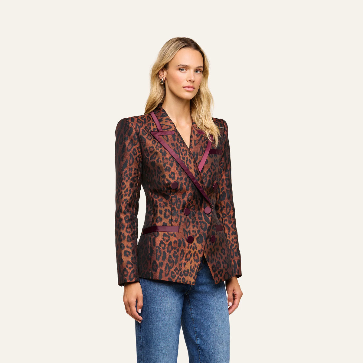 Tan Multi Javan Leopard/Merlot Red