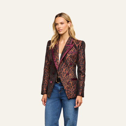 Tan Multi Javan Leopard/Merlot Red