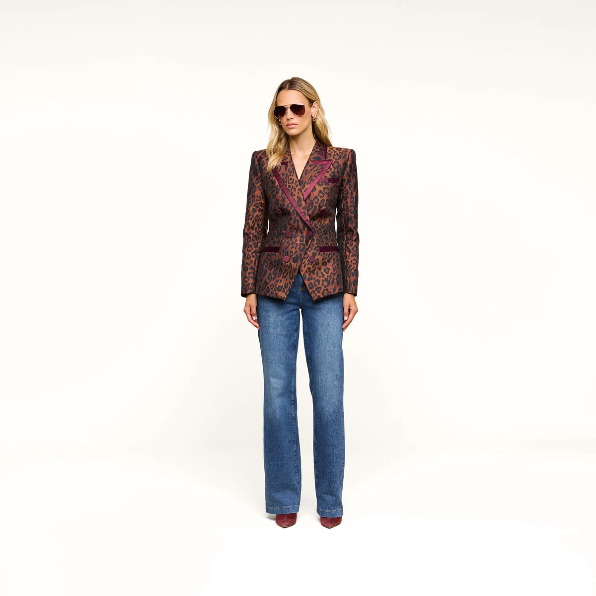 Tan Multi Javan Leopard/Merlot Red