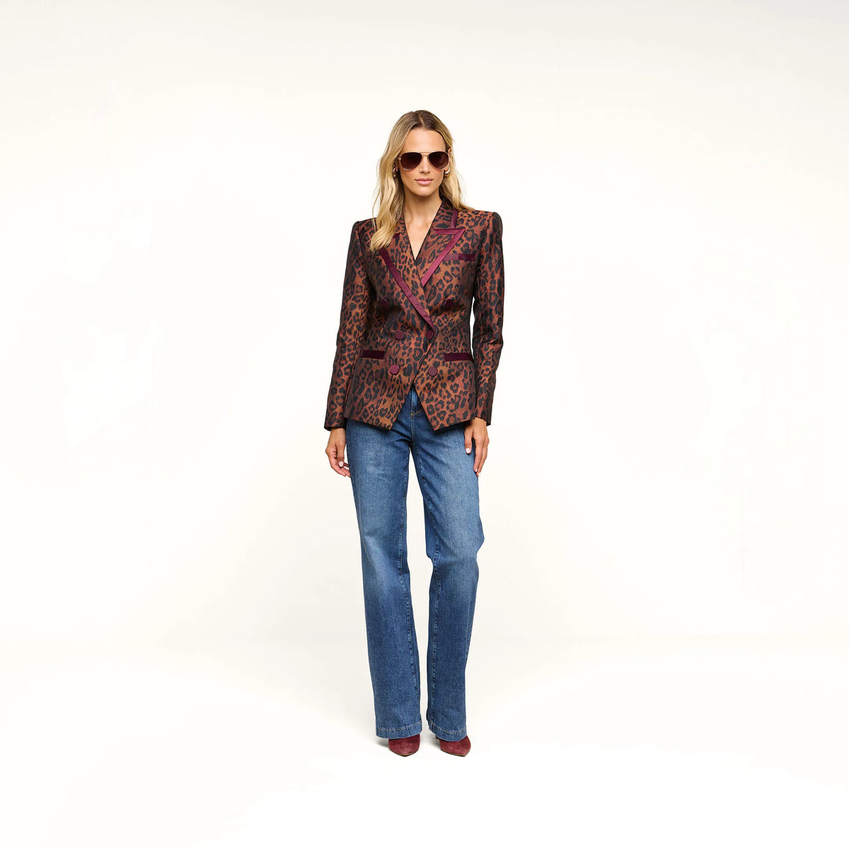 Tan Multi Javan Leopard/Merlot Red