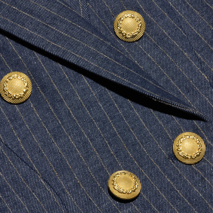 Dark Blue/Nutmeg Pinstripe
