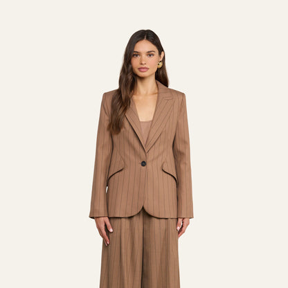 Mocha Tan/Brown Pinstripe