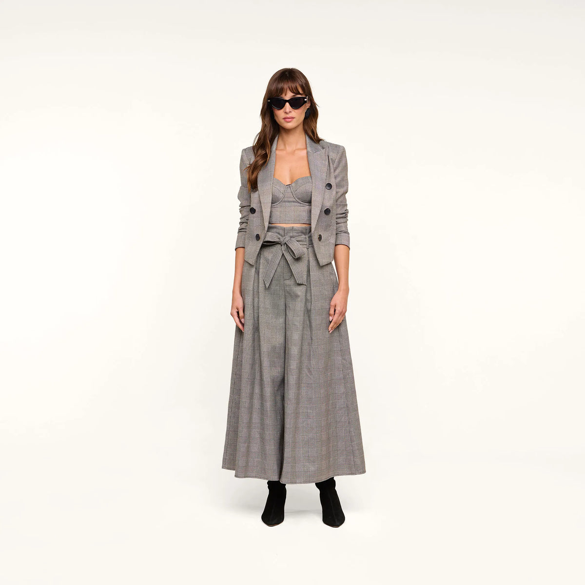 Beige/Black Lurex Glen Plaid