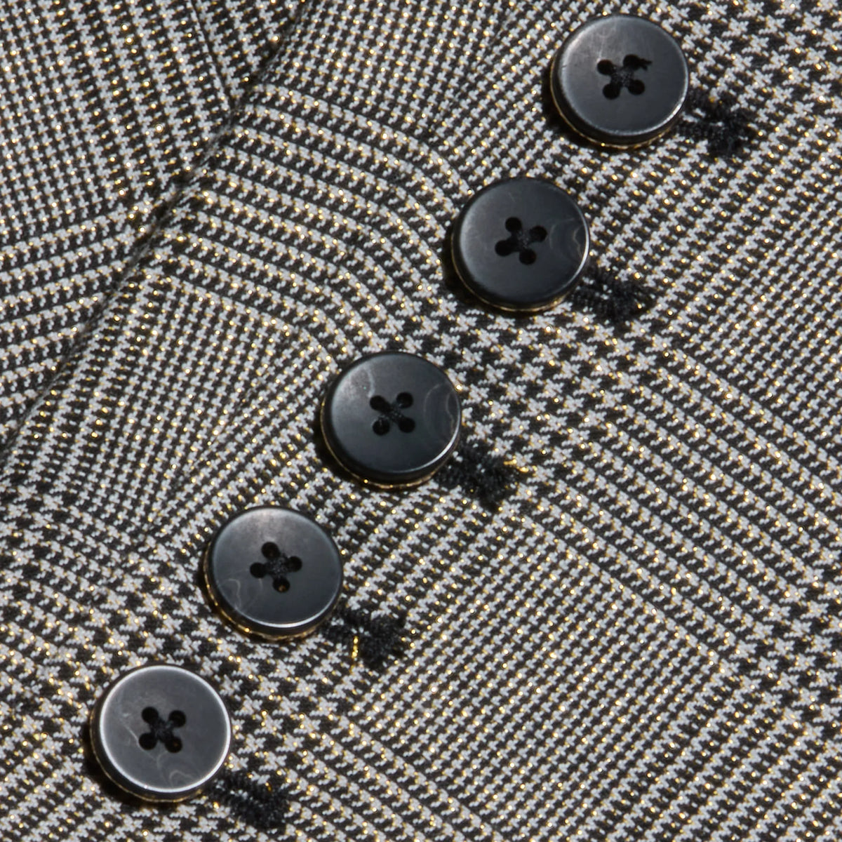 Beige/Black Lurex Glen Plaid