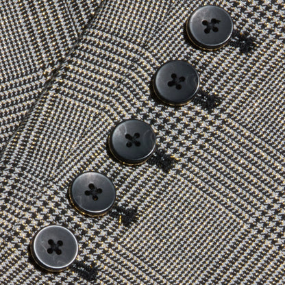 Beige/Black Lurex Glen Plaid