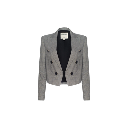 Beige/Black Lurex Glen Plaid