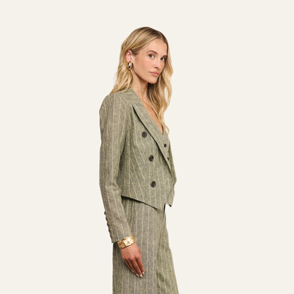 Olive Green Pinstripe