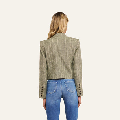 Olive Green Pinstripe