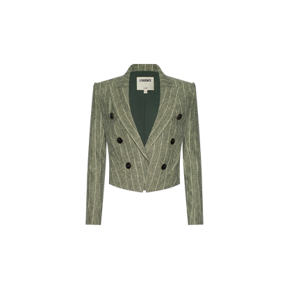 Olive Green Pinstripe
