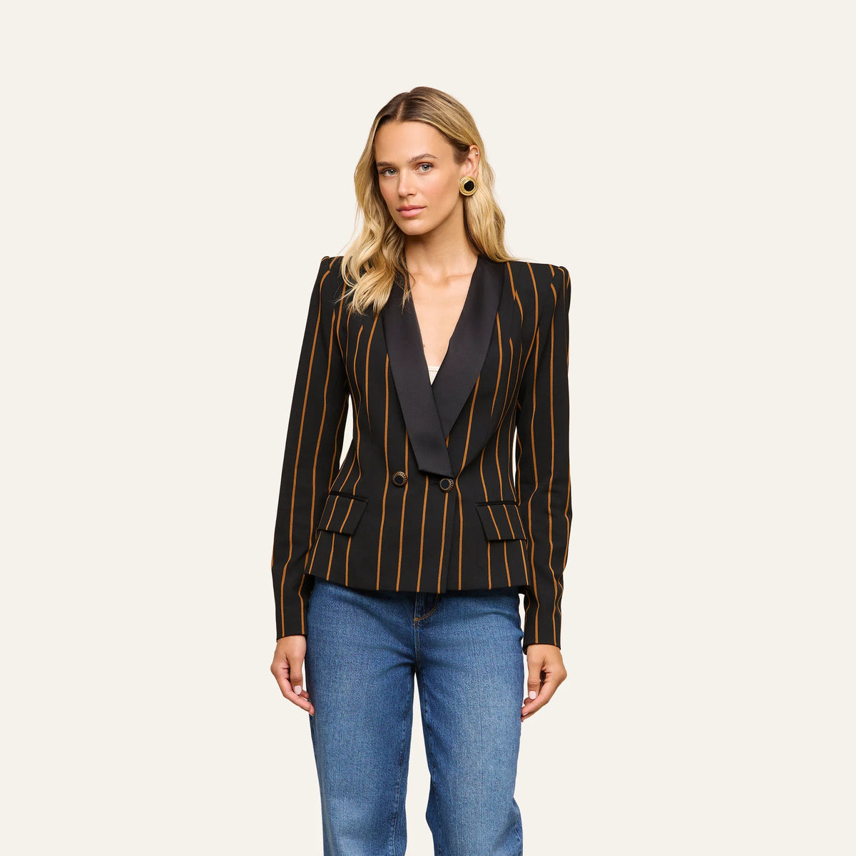 Black/Dijon Pinstripe