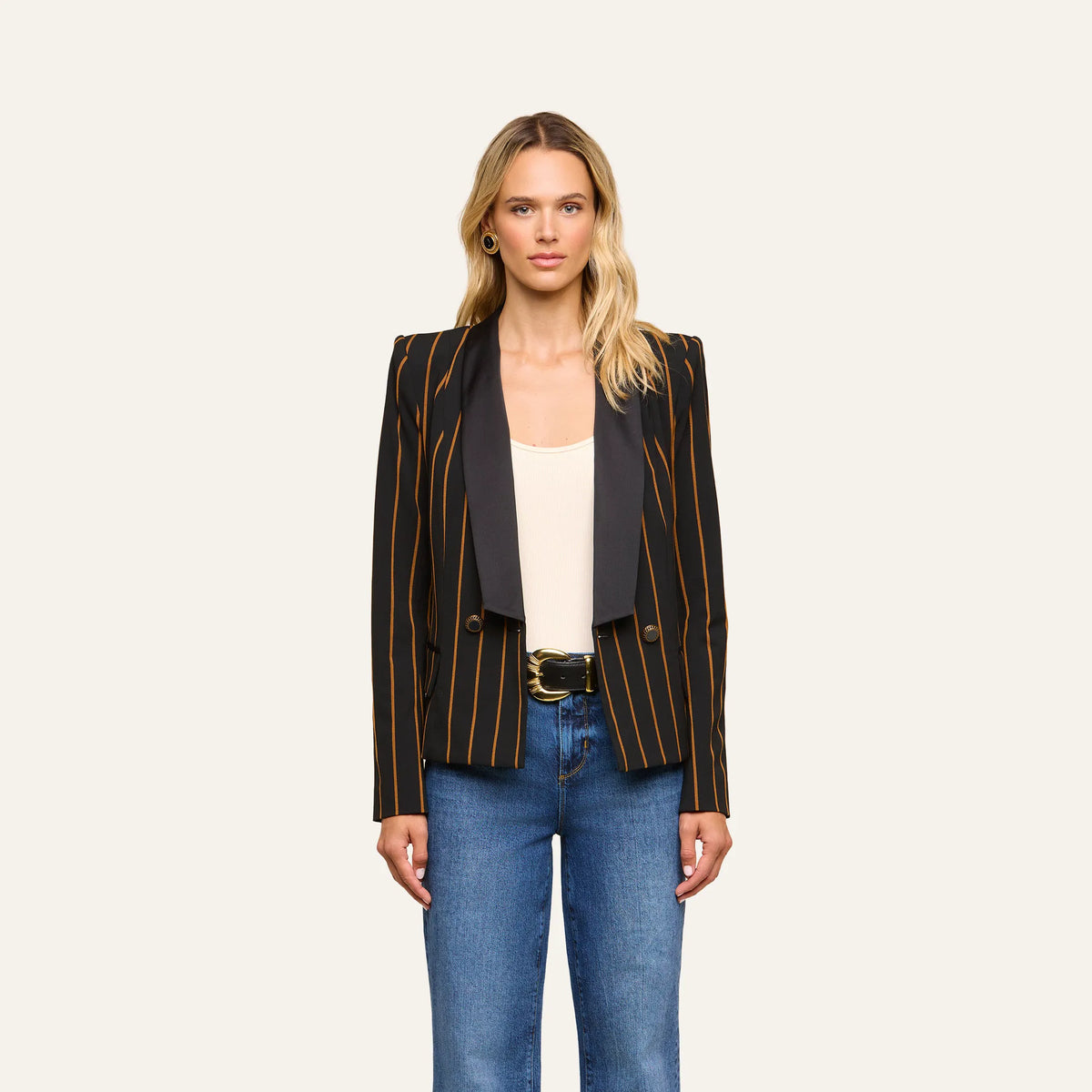 Black/Dijon Pinstripe