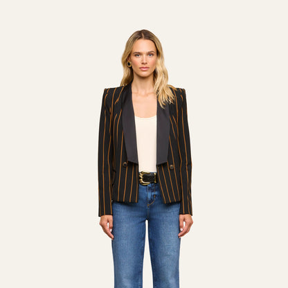 Black/Dijon Pinstripe