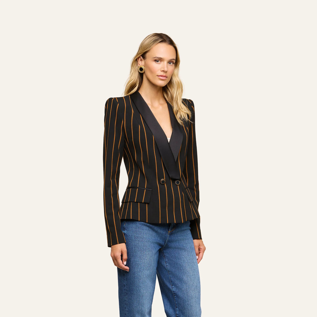 Black/Dijon Pinstripe