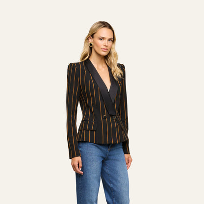 Black/Dijon Pinstripe