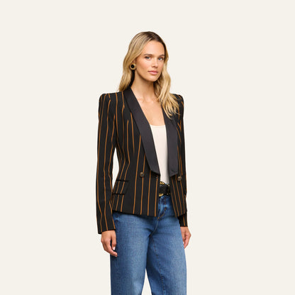 Black/Dijon Pinstripe