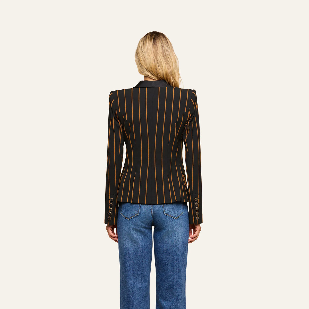 Black/Dijon Pinstripe
