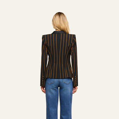 Black/Dijon Pinstripe