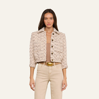 Ivory/Pink/Dark Brown/Silver Tweed