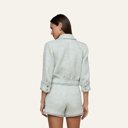 Light Blue/Ivory Chevron