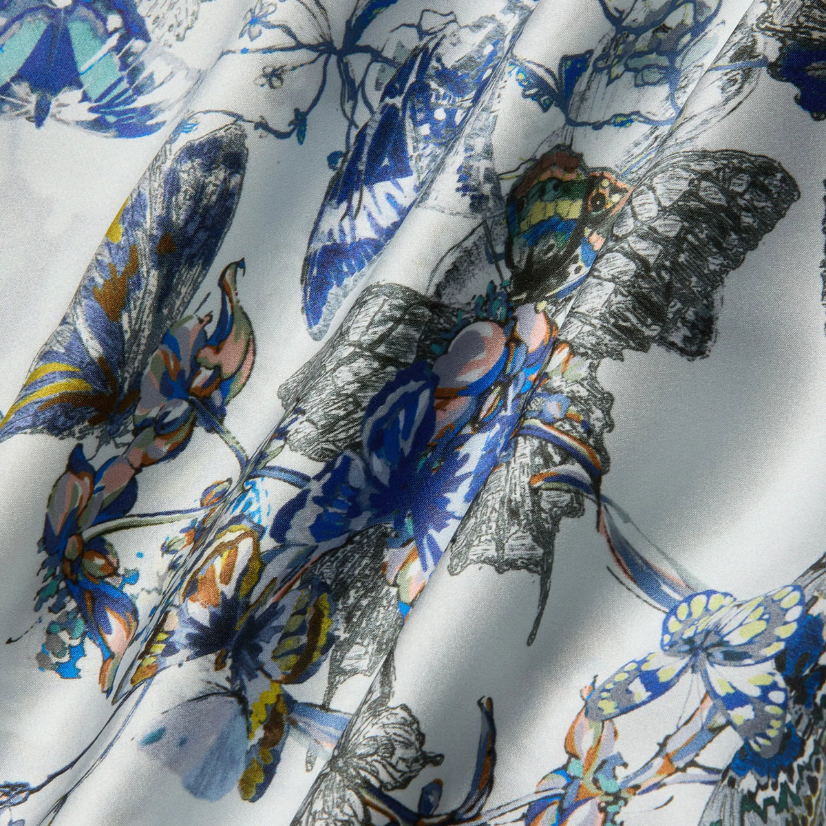 Grey Multi Watercolor Butterfly