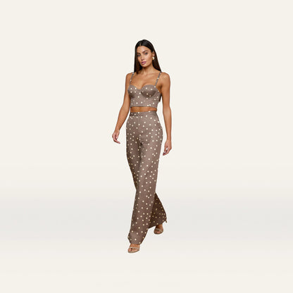 Cardamom/Ecru Polka Dot