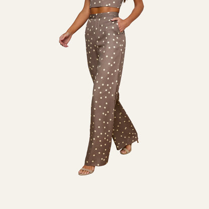 Cardamom/Ecru Polka Dot