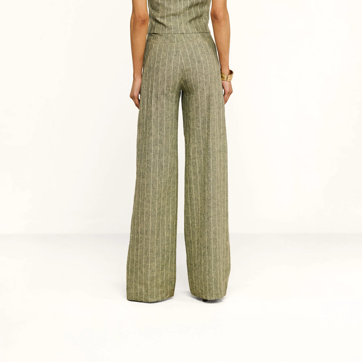 Olive Green Pinstripe