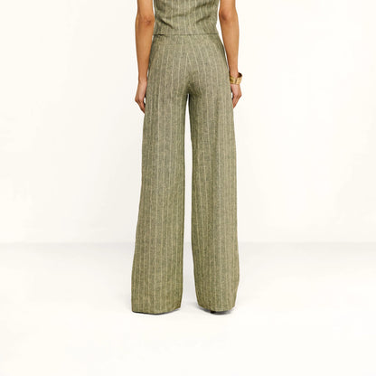 Olive Green Pinstripe