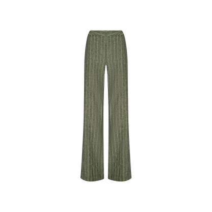 Olive Green Pinstripe