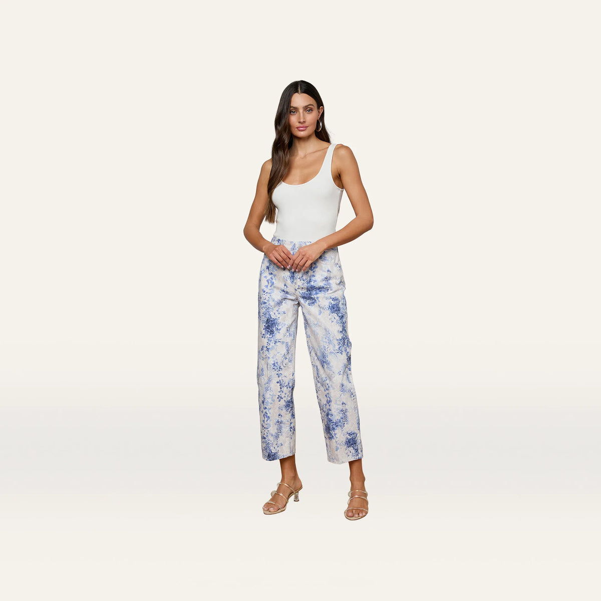 Ivory/Blue Watercolor Lace Paisley