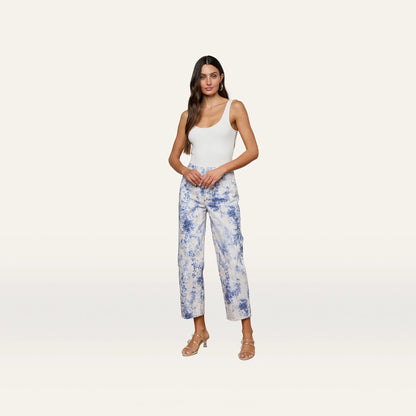Ivory/Blue Watercolor Lace Paisley