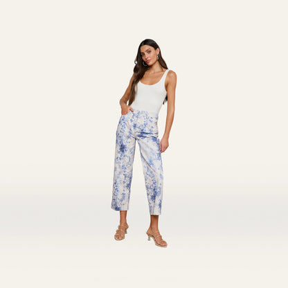 Ivory/Blue Watercolor Lace Paisley